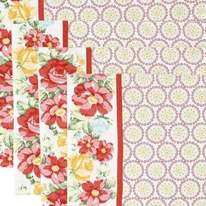 Rare- New -The Pioneer Woman Vintage Floral Geo reversible placemats set of 4